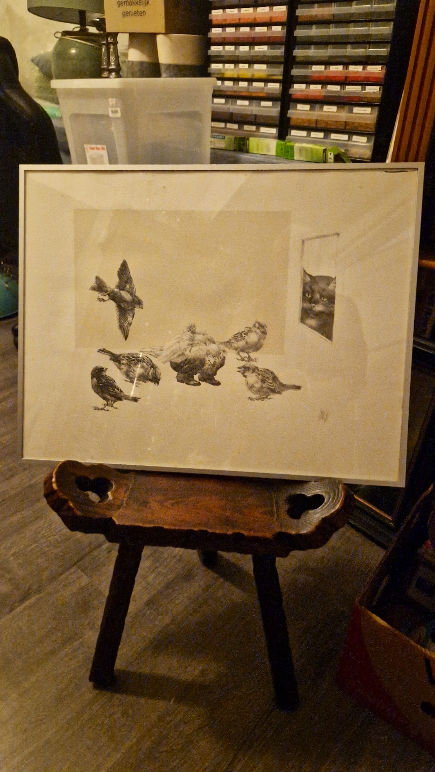 Peter Vos - Vreemde vogels met kat op de loer verkocht voor € 60!