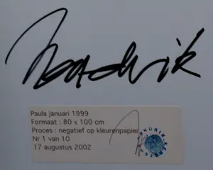 Hendrik Kerstens - C print op dibond: 'Paula januari 1999' - 2002 kopen? Bied vanaf 1395!