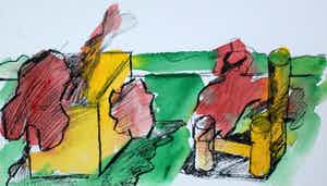 Jan Sierhuis - met de hand ingekleurde litho (aquarel) - 1974 verkocht voor € 55!