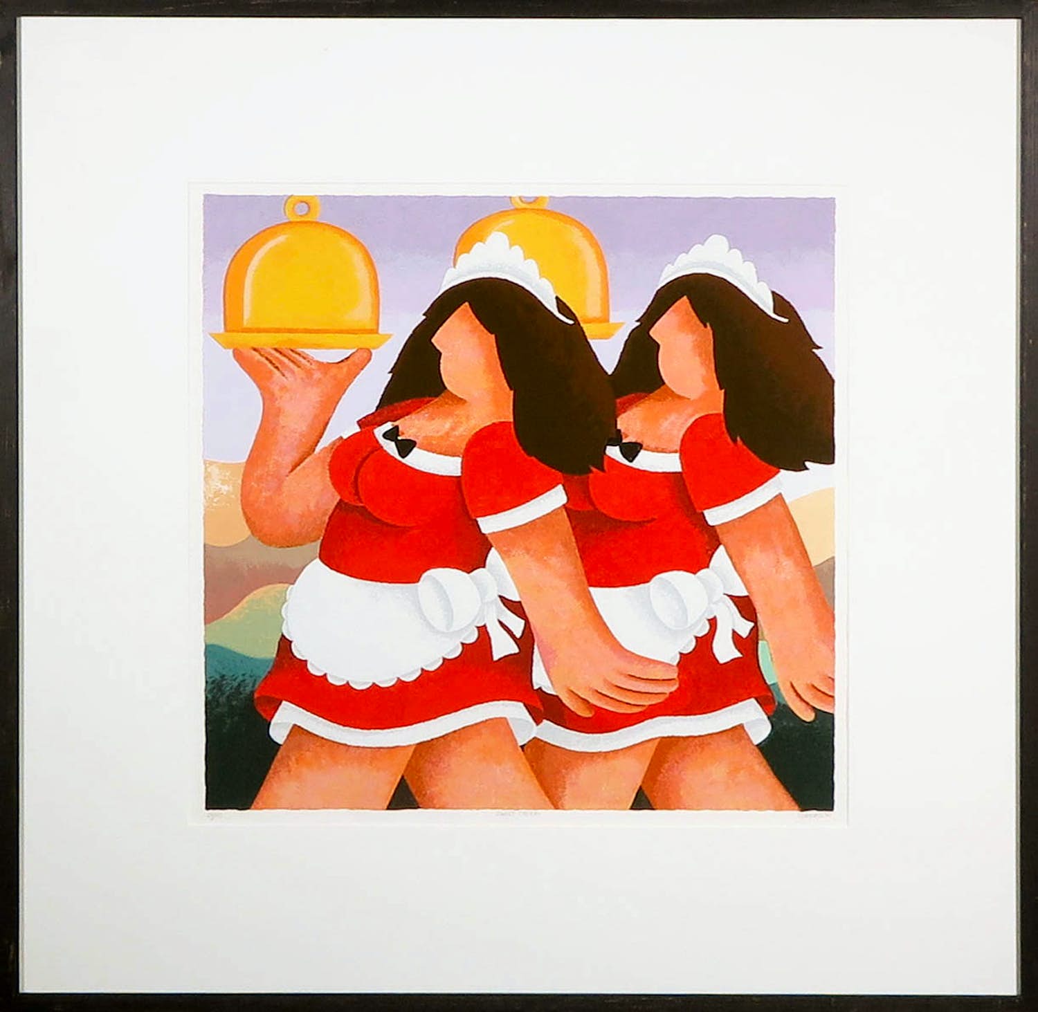 Yvonne Zomerdijk - Zeefdruk, Sweet cherry - Ingelijst verkocht voor € 50!