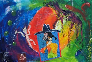 Niet of onleesbaar gesigneerd - Olieverf op doek , Zonder titel – spieraam 80 x 120 cm. kopen? Bied vanaf 1!