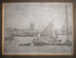 Niet of onleesbaar gesigneerd - Zeilschip. Havengezicht. kopen? Bied vanaf 1!