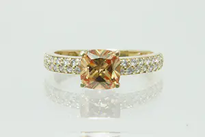 48 - 14 Krt gouden dames ring BLUSH met grote cognac kleurige steen kaufen? Bieten Sie von 120!