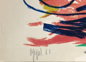 Karel Appel - Litho, Black Mountains - Ingelijst (Groot) kopen? Bied vanaf 800!