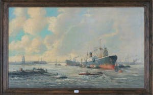 Adri Verveen - Drukte in de haven kopen? Bied vanaf 195!