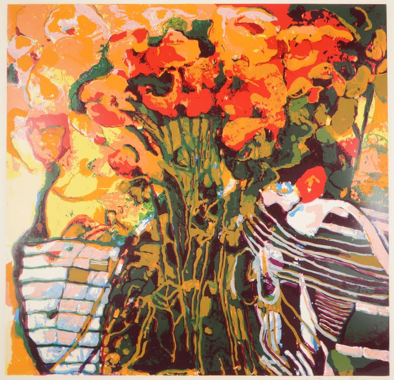 Kees van Bohemen - Kees van Bohemen: Zeefdruk, Bloemen verkocht voor € 110!