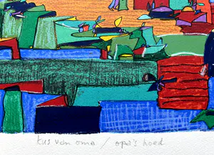 Pim van Halem - handgesigneerde zeefdruk | 'Kus van oma/opa's hoed' | 1993 kopen? Bied vanaf 1!