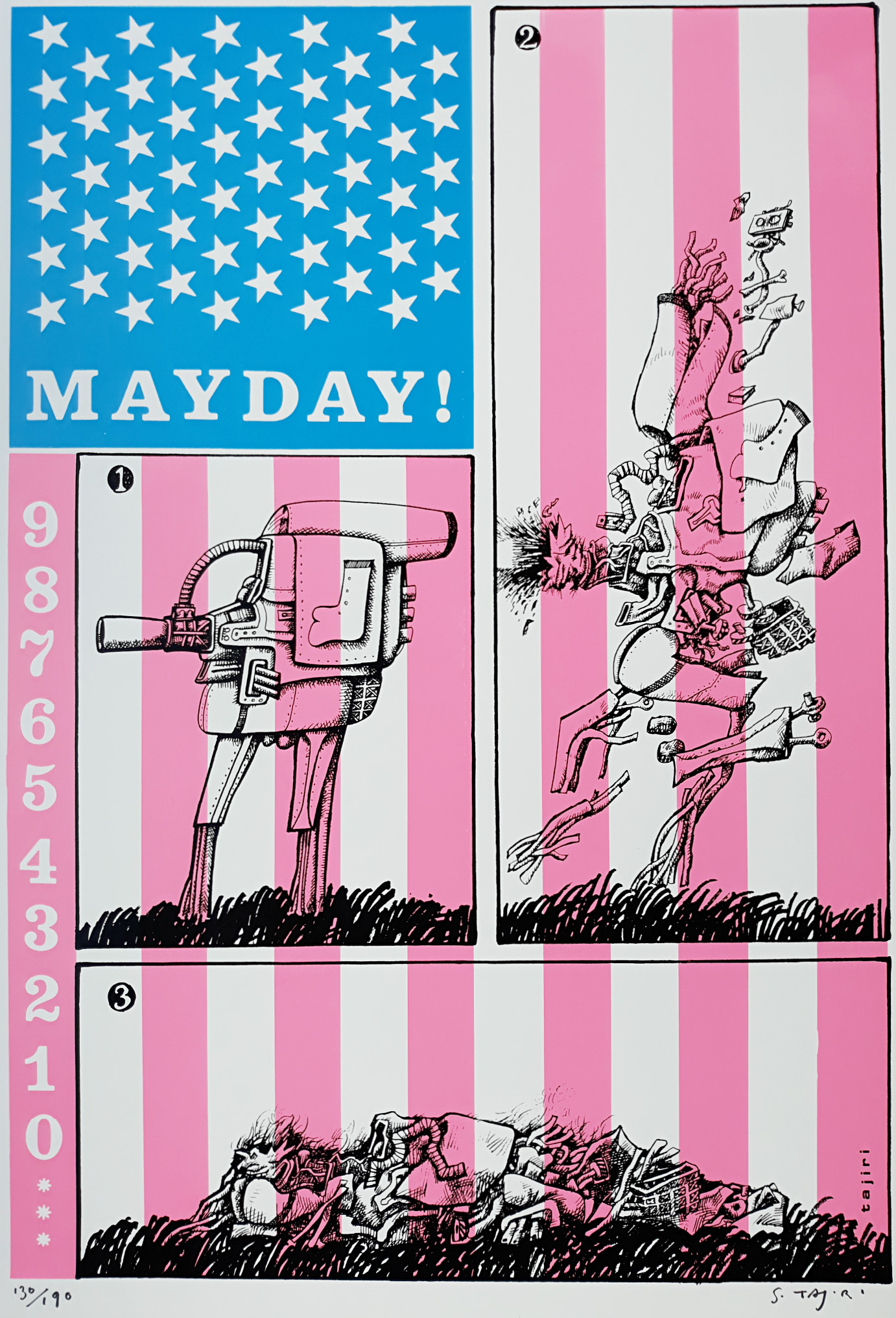 Shinkichi Tajiri - Mayday, zeefdruk verkocht voor € 75!