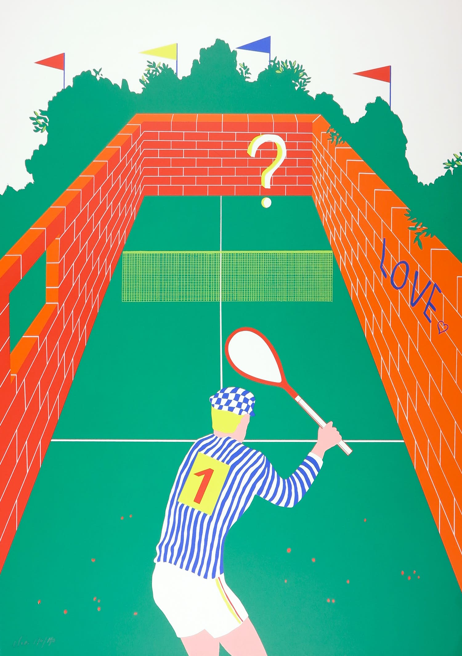 Etienne Elias - Zeefdruk, Tennis verkocht voor € 80!