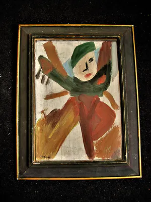 Niet of onleesbaar gesigneerd - Jaren 50 Frans expressionistisch olieverf en gouache "man met baret" kopen? Bied vanaf 1!