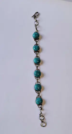 Nieuw  Sterling zilveren armband gezet met Turkoois. kopen? Bied vanaf 75!