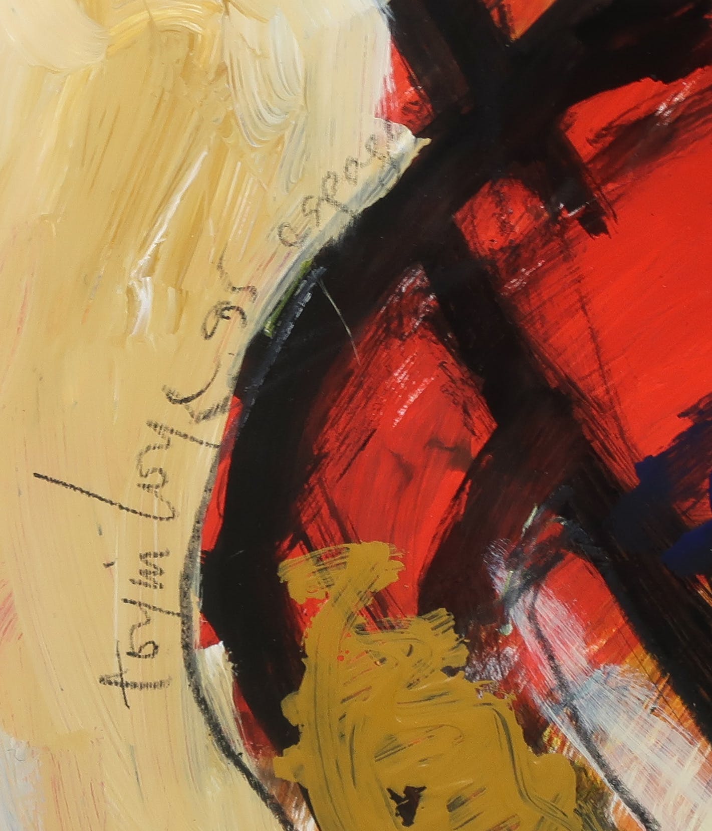 Toyin Loye - Acryl op papier, Zonder titel - Ingelijst kopen? Bied vanaf 120!