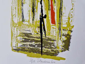 Wally Elenbaas - 1960 - kleuren lithografie "abstract" -zeer kleine oplage (12)- gesigneerd kopen? Bied vanaf 41!