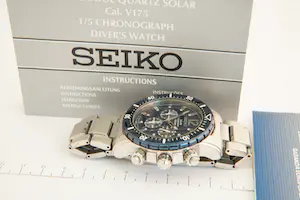 179- Sportief Seiko Chronograaf Solar SSC247P1 horloge - Quartz - Dive 100m kopen? Bied vanaf 115!
