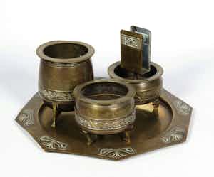 Nieuwe Kunst - Koper, 4-delige rookset verkocht voor € 1!