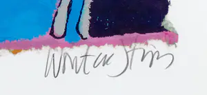 Wouter Stips - Zeefdruk, Paarse hond - Ingelijst kopen? Bied vanaf 50!