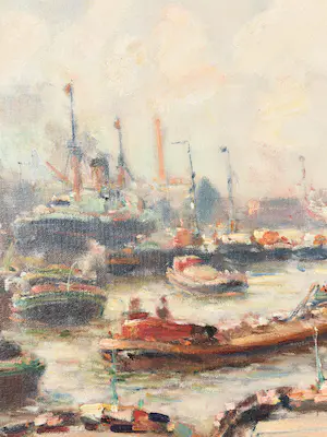 Evert Moll - Havengezicht kopen? Bied vanaf 3000!