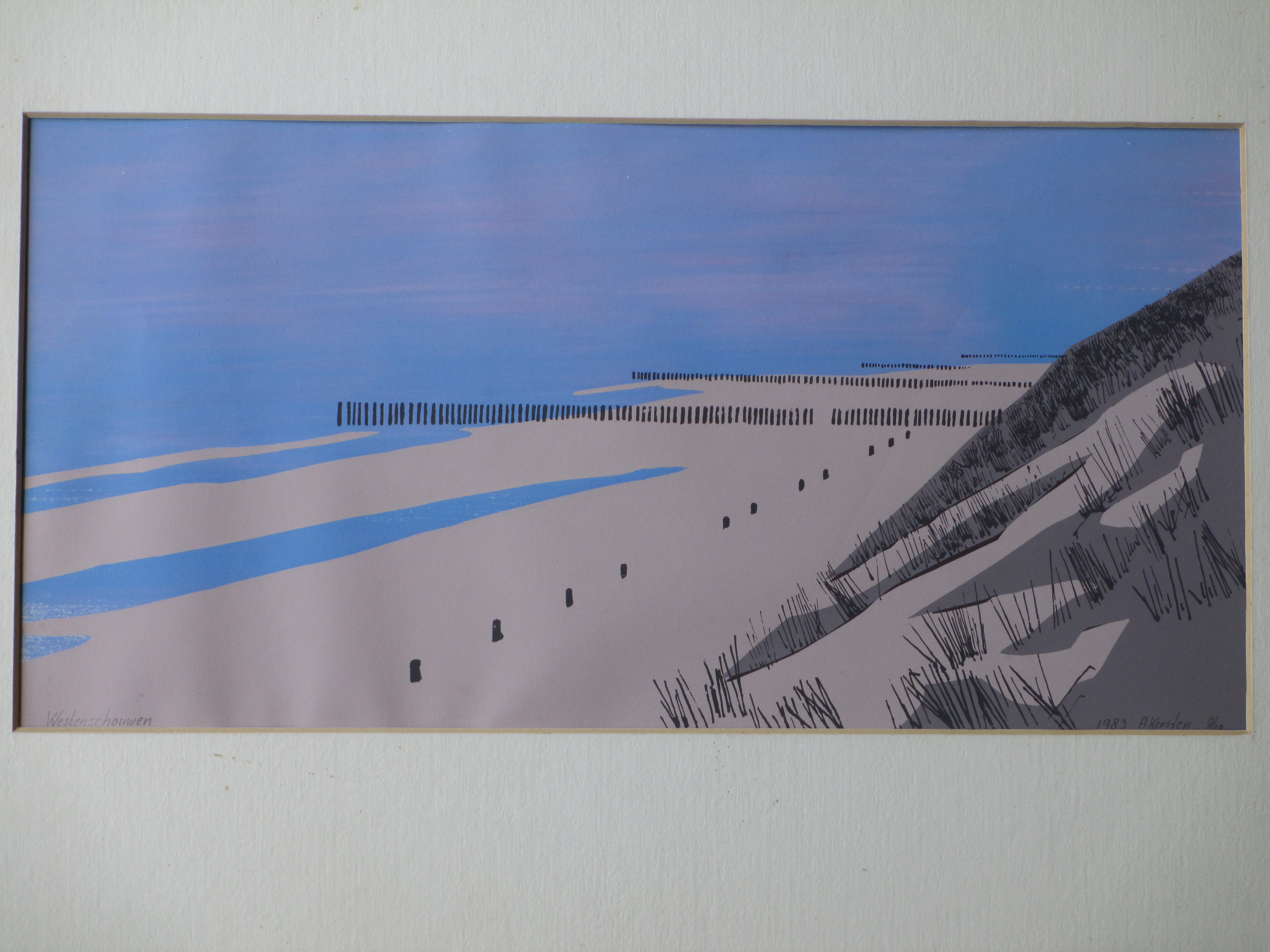 Agnes Kersten - Strand Westenschouwen - Zeefdruk verkocht voor € 45!