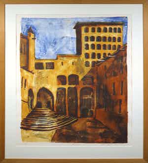 Jeroen Hermkens - Litho, Barcelona - Ingelijst (Zeer groot) verkocht voor € 120!
