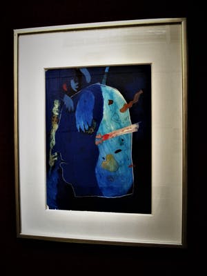 Michel van Overbeeke - GROTE surrealistische Gouache op papier - zonder titel - gesigneerd kopen? Bied vanaf 20!