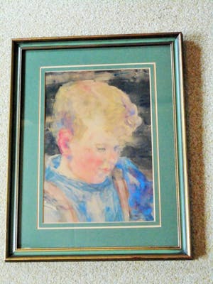 Cornelia Hioolen - Aquarel - Jongensportret kopen? Bied vanaf 50!