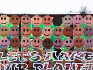 Jack Vissers - Let's Make Our Planet A Happy One! - acryl op papier kopen? Bied vanaf 50!