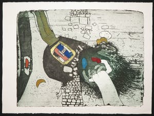 Michel van Overbeeke - Ets met bladgoud, Breaking down kopen? Bied vanaf 70!