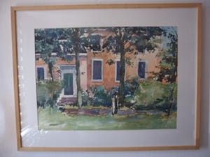 Pieter Vierhout - Aquarel, Bomen voor een huis kopen? Bied vanaf 20!