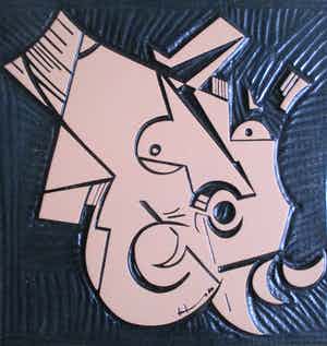 Pavel Husa - Ingelijst houtsnede werk verkocht voor € 45!