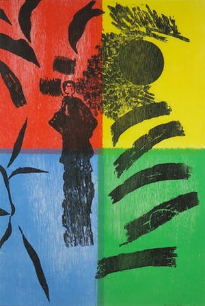 Jef Diederen - Houtsnede, Santiago - Ingelijst (Groot) kopen? Bied vanaf 20!