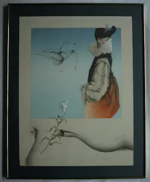 Michael Parkes - Gesigneerde en ingelijste litho ‘Swan King’ + Boek - 1982 kopen? Bied vanaf 400!