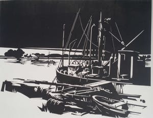 Niet of onleesbaar gesigneerd - Vissersschepen in de haven. kopen? Bied vanaf 10!