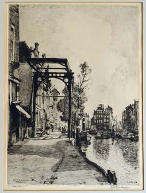 Hendrikus Roodenburg - Ets, “Delftsche Vaart Rotterdam” - 1925 verkocht voor € 1!