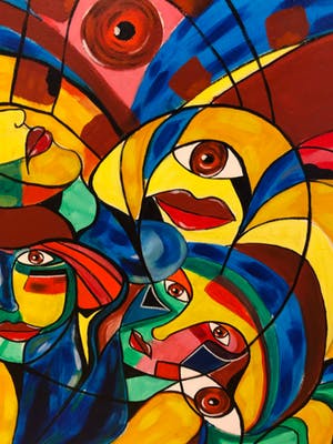 Maartje Wijngaarden - Schilderij met gezichten kopen? Bied vanaf 130!