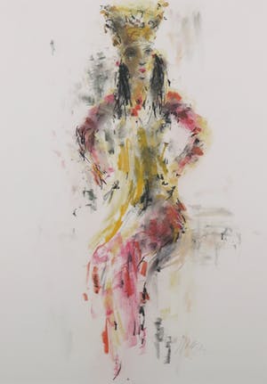 Hans Hellingwerf - Pastel, Balinese danseres - Ingelijst kopen? Bied vanaf 40!