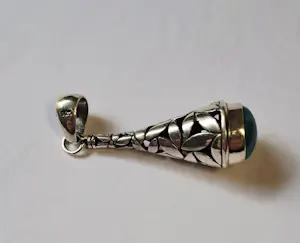 Nieuwe zilveren Byzantijnse Bungel hanger, met Turquoise kopen? Bied vanaf 65!