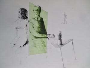 Kees Spermon - Litho "Conversation piece green" kopen? Bied vanaf 1!