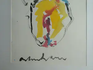 Anton Heyboer - Acrylverf , Moeder, vader en kind – Ingelijst, 101 x 71 cm kopen? Bied vanaf 1!