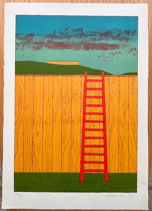 Mark Brusse - Gesigneerde zeefdruk - "Ladder" - Prent 190 kopen? Bied vanaf 45!