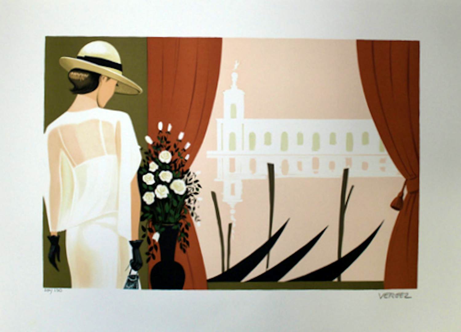 Serge Vergez - Elégante au vase de roses kopen? Bied vanaf 25!