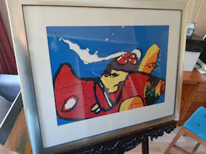 Herman Brood - Zeefdruk: Red Baron, Ingelijst. kopen? Bied vanaf 475!