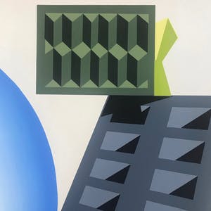 Michael Challenger - Op-Art! - Zeefdruk - 'Double Backed Beast' - 1967 - Gesigneerd kopen? Bied vanaf 1!
