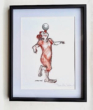 Kees Verkade - Clown met bal - In zwart houten Lijst kopen? Bied vanaf 29!