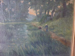 Adriaan Terhell - Terhell Adriaan Pseudoniem voor CH.Petit. Olie op doek.Vissers aan de waterkant. kopen? Bied vanaf 60!