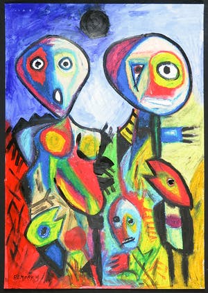 William Remory - Gemengde techniek op papier, Verbijstering kopen? Bied vanaf 150!