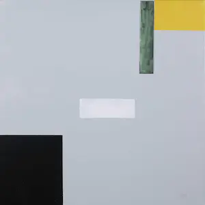 Menno Meijer - Gemengde techniek op doek, Abstracte compositie met metalen element kaufen? Bieten Sie von 1!