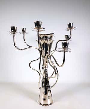Borek Sipek - 7-lichts verzilverd metalen kandelaar, Simon - Uitgevoerd door Driade verkocht voor € 400!