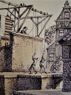 Karel Sirag - Galerie Lieve Hemel - gesigneerde Lithografie - de Oversteek - Galerieprijs 750€ kopen? Bied vanaf 10!