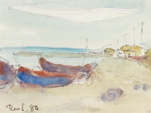 Theo Swagemakers - Aquarel, Strandgezicht kopen? Bied vanaf 60!