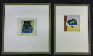 Rien Bout - Lot van 2 gouaches, El Sueno & Mex: Veracruz: Estado - Ingelijst verkauft für € 60!